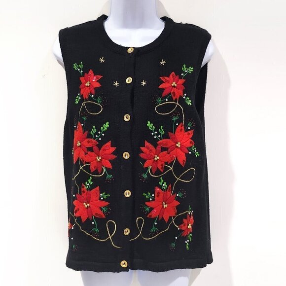 Kim Rogers Multicolor Holiday Vest Small - Picture 2 of 5
